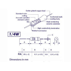 Velleman RA180K0 weerstand 180K Ohm (100stuks)