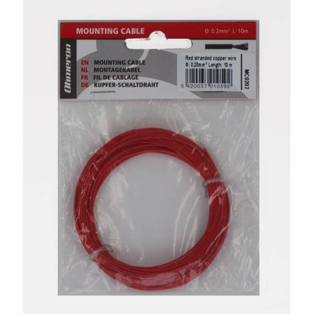 Ohmeron MC0202 montagedraad 0.2mm² soepel rood 10m